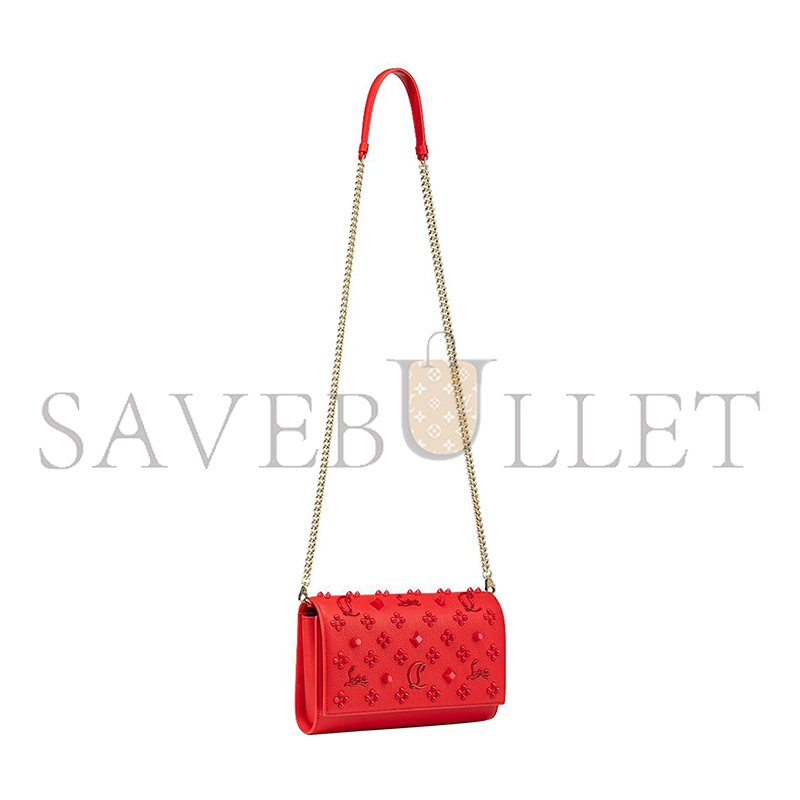 Chr1st1an louboutin paloma clutch grained calf leather and spikes 1175018r297 (23*14.5*5cm)